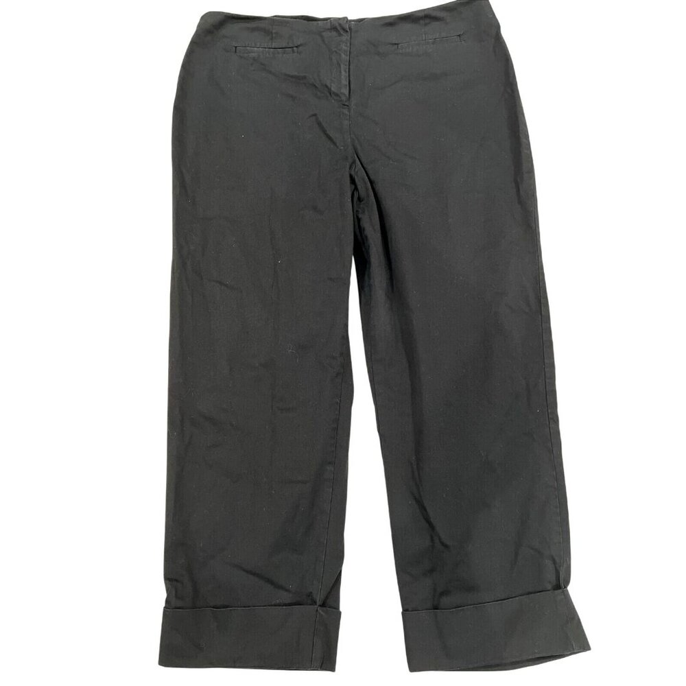 Requirements Black Cotton Womens Dress Pants Size M